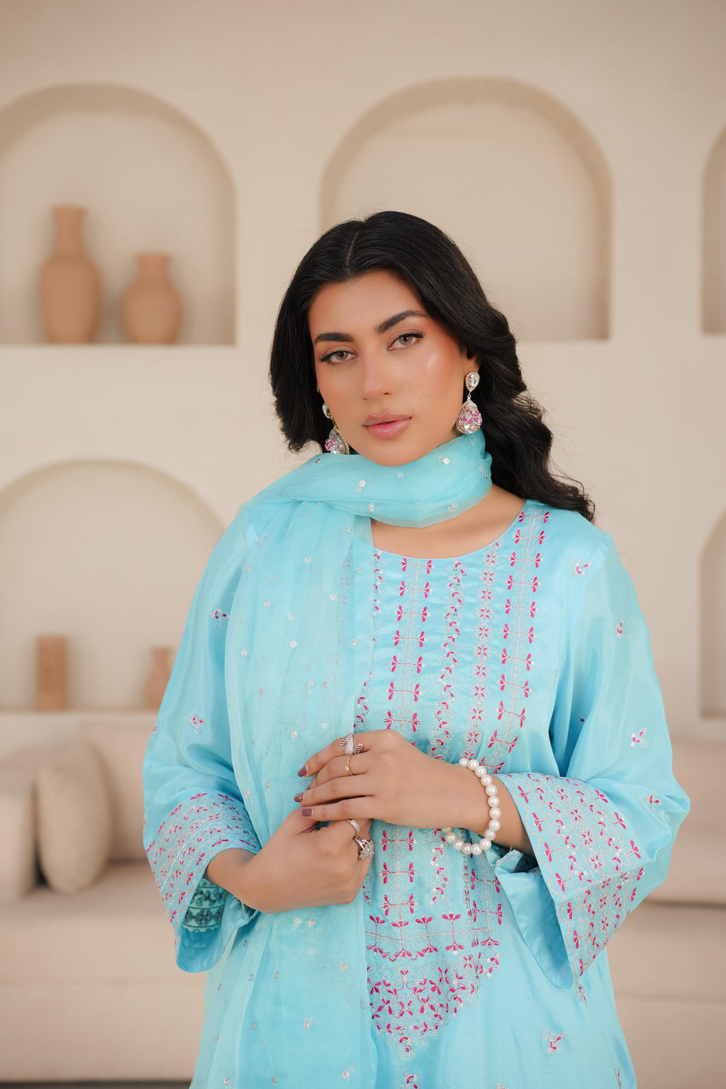 Sky Blue Embroidered - EF009