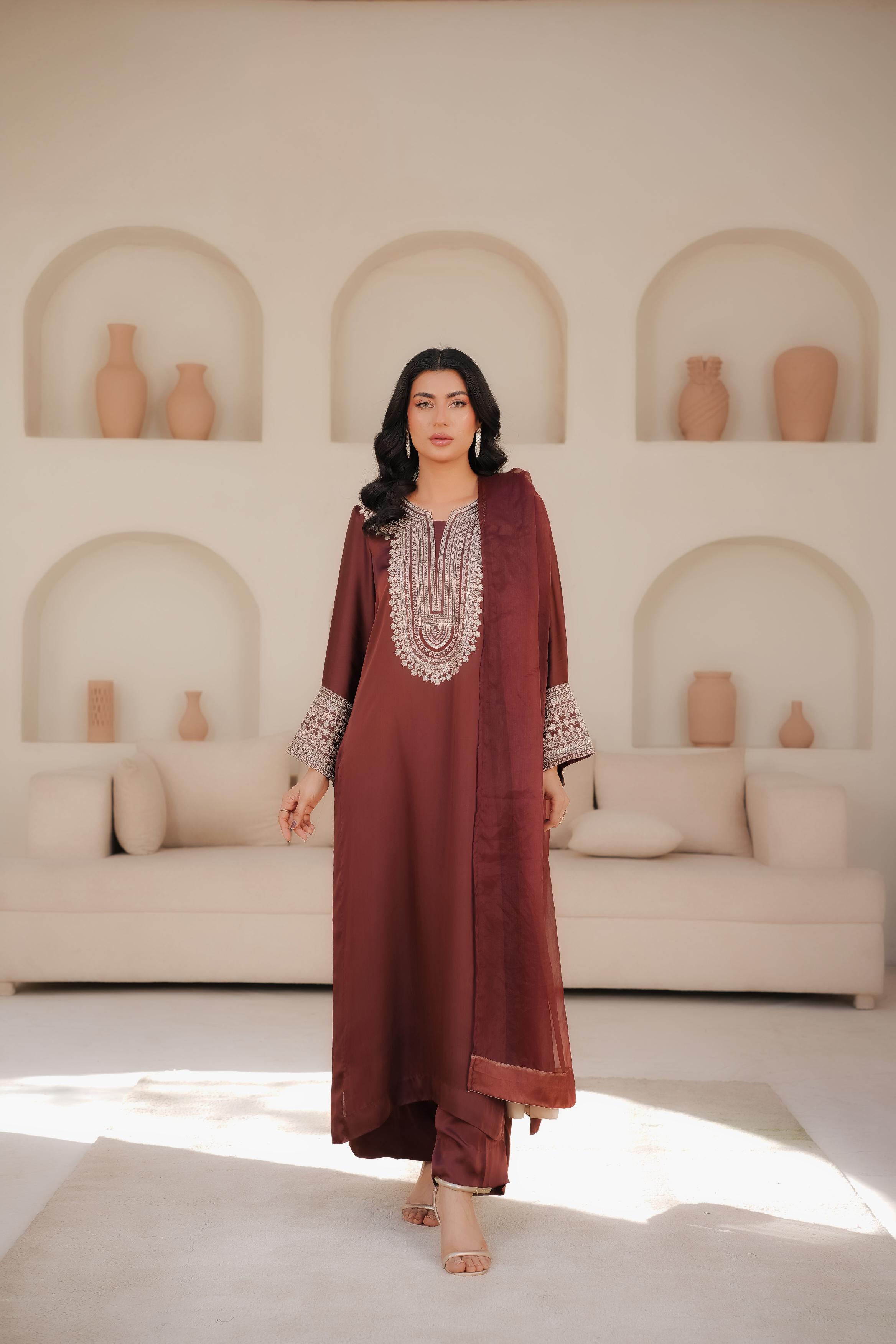 Brown Embroidered - EF0015